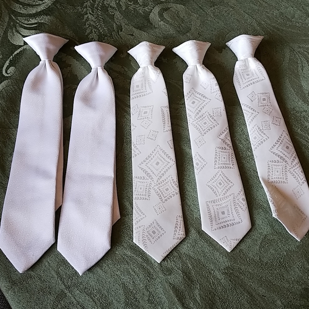 Lot of 5 Boys White Ties